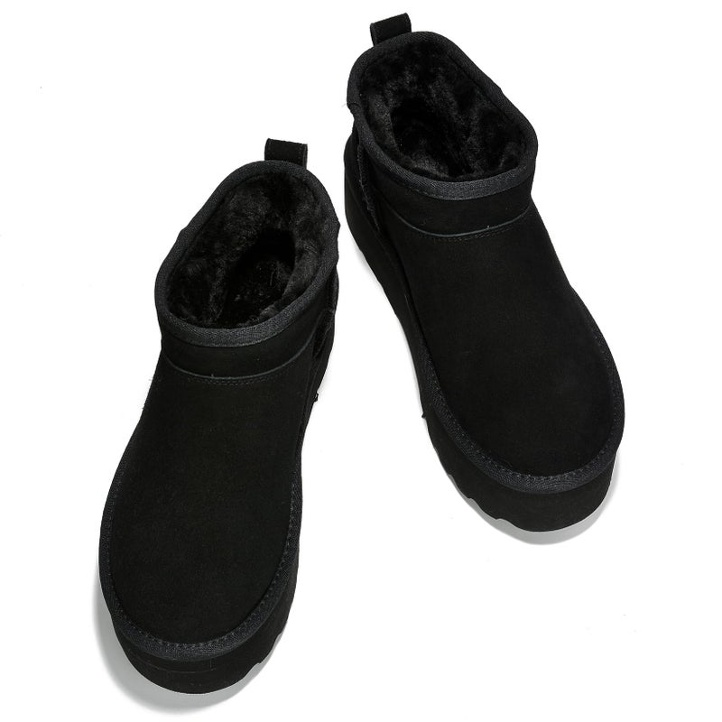 Project Cloud 100% Genuine Leather Ankle Boots for Women - Anti-Slip Memory Foam Insole Womens Boots - Lightweight Winter Womens Shoes, Ankle Booties for Women (Huggy, Black, 8) - Image 3