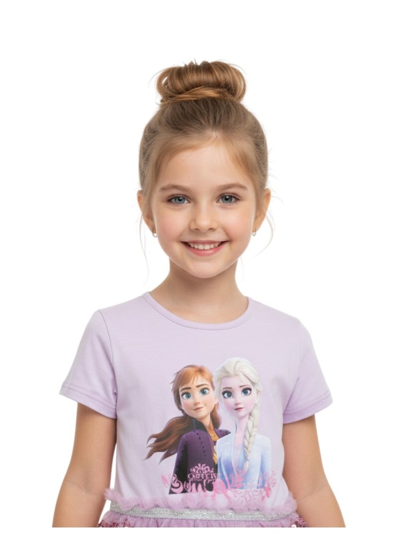 D'Daniela Elsa & Anna Glitter Dress Pinkish Purple with back Zipper - Image 2