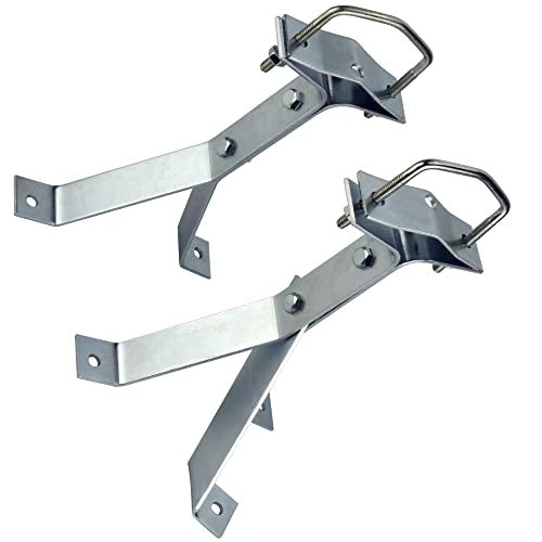 Skywalker 8” Heavy-Duty Wall Mount Pair for TV Antenna Mast with (2) Brackets with Lag Bolts - Image 1