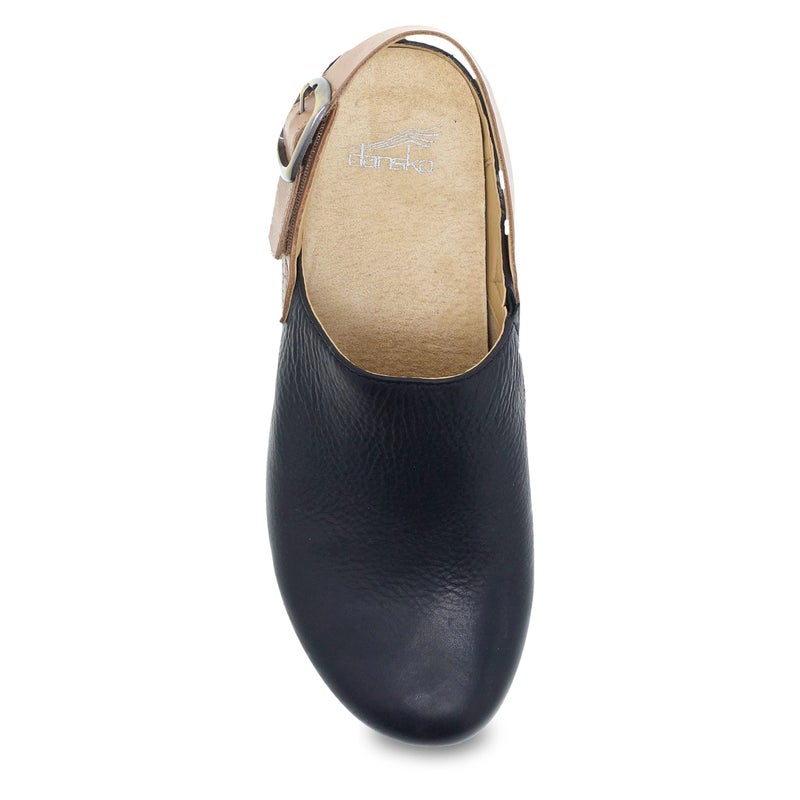 Dansko Women's Merrin Sling-Back Mule Clog - Dual Density Cork/EVA Midsole and Lightweight Rubber Outsole Provide Durable and Comfortable Ride on Patented Stapled Construction Black 7.5-8 M US - Image 2