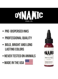 Dynamic Dynamic Color Co Wine Red Tattoo Ink (1oz Bottle)USA-Made Since 1990 – Trusted by Artists Worldwide  - Image 3