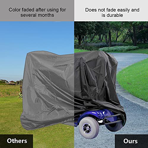 VVHOOY Mobility Scooter Cover Waterproof Electric Scooter Cover All-Weather Outdoor Protector, Mobility Scooter Storage Cover Anti-UV Dust Dirt Snow Rain Sun Rays with Storage Bag, 66.9x24x46inch - Image 4