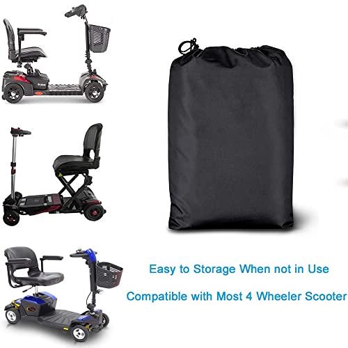 VVHOOY Mobility Scooter Cover Waterproof Electric Scooter Cover All-Weather Outdoor Protector, Mobility Scooter Storage Cover Anti-UV Dust Dirt Snow Rain Sun Rays with Storage Bag, 66.9x24x46inch - Image 5