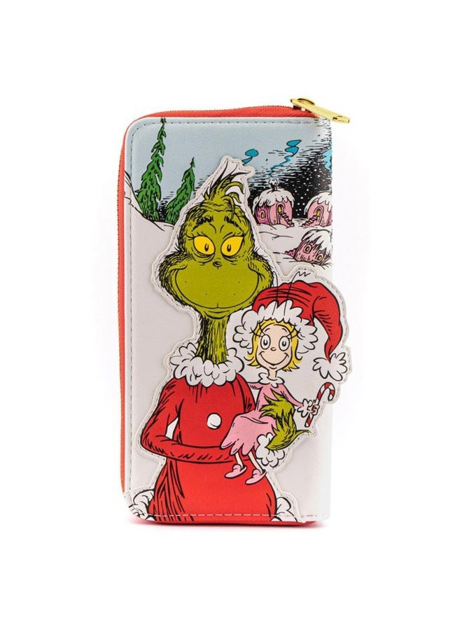 Loungefly Dr. Seuss The Grinch Loves The Holidays Zip Around Wallet, Multi, One Size  - Image 1