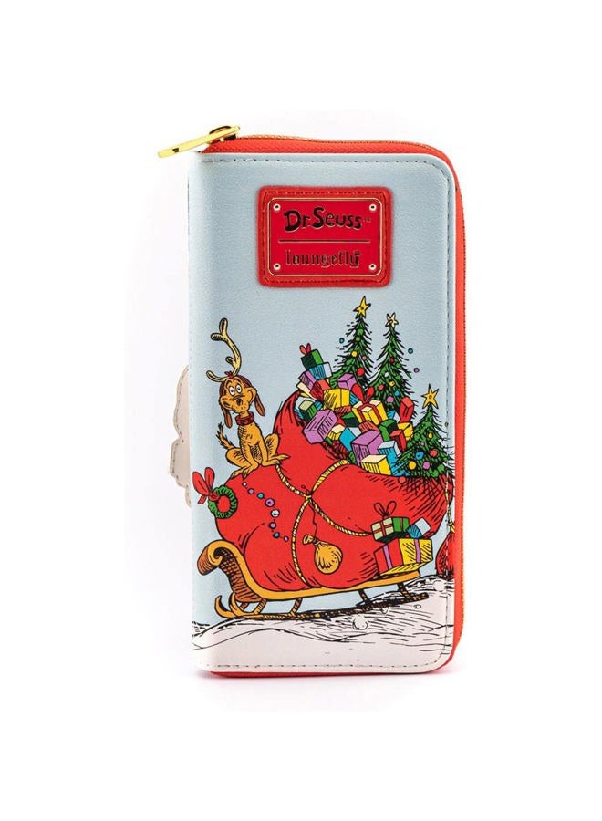 Loungefly Dr. Seuss The Grinch Loves The Holidays Zip Around Wallet, Multi, One Size  - Image 3