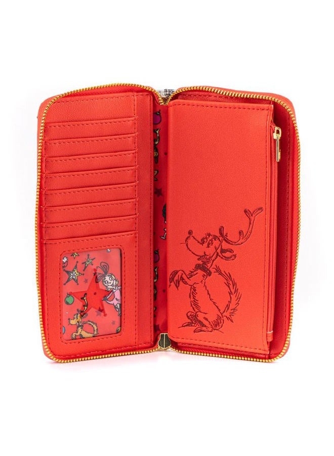 Loungefly Dr. Seuss The Grinch Loves The Holidays Zip Around Wallet, Multi, One Size  - Image 4