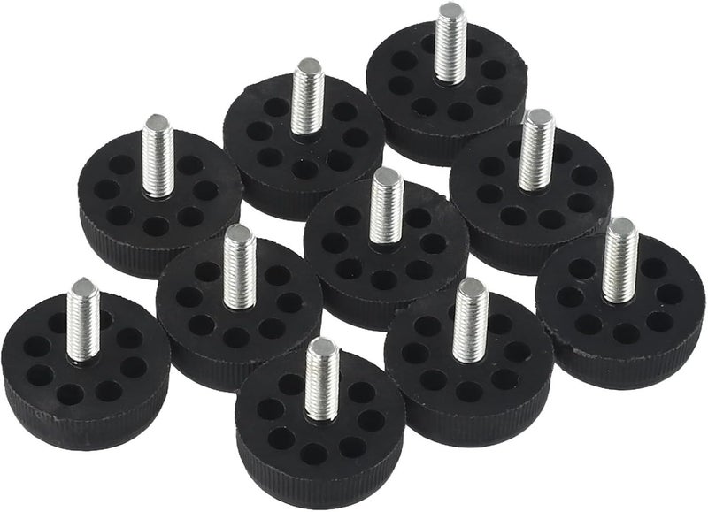 10 Pack Adjustable Furniture Leveling Feets, M6/M8/M10 Screw-in Plastic Base With Easy Grip Thread, Black Height Risers For Tables Chairs Stools To Reduce Noise And Prevent Floor Wear(M6*30 * 20mm) - Image 3