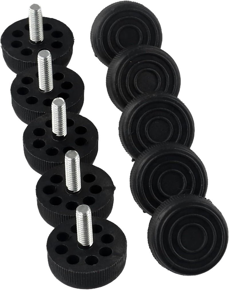 10 Pack Adjustable Furniture Leveling Feets, M6/M8/M10 Screw-in Plastic Base With Easy Grip Thread, Black Height Risers For Tables Chairs Stools To Reduce Noise And Prevent Floor Wear(M6*30 * 20mm) - Image 1
