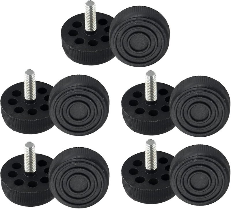 10 Pack Adjustable Furniture Leveling Feets, M6/M8/M10 Screw-in Plastic Base With Easy Grip Thread, Black Height Risers For Tables Chairs Stools To Reduce Noise And Prevent Floor Wear(M6*30 * 20mm) - Image 2