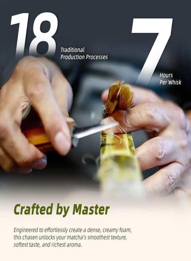 ECOLEMON Handcrafted Matcha Whisk(1-Piece), Kurotake Shin Chasen, Matcha Wisk for Ceremonial Grade Matcha Powder, Dark Bamboo Whisk, Master Made Ceremonial-Grade Macha Whisks - Image 2