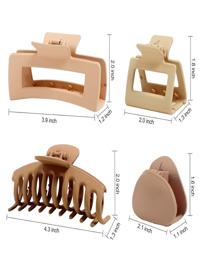 Bakefy-4 pcs Mix Hair Claw Clips for Women Large and Medium Small Matte Hair Claw Big Banana Clips for Thick/Thin Hair Accessories for Girls,Hold Non-Slip Jumbo Claw Clips - Image 2