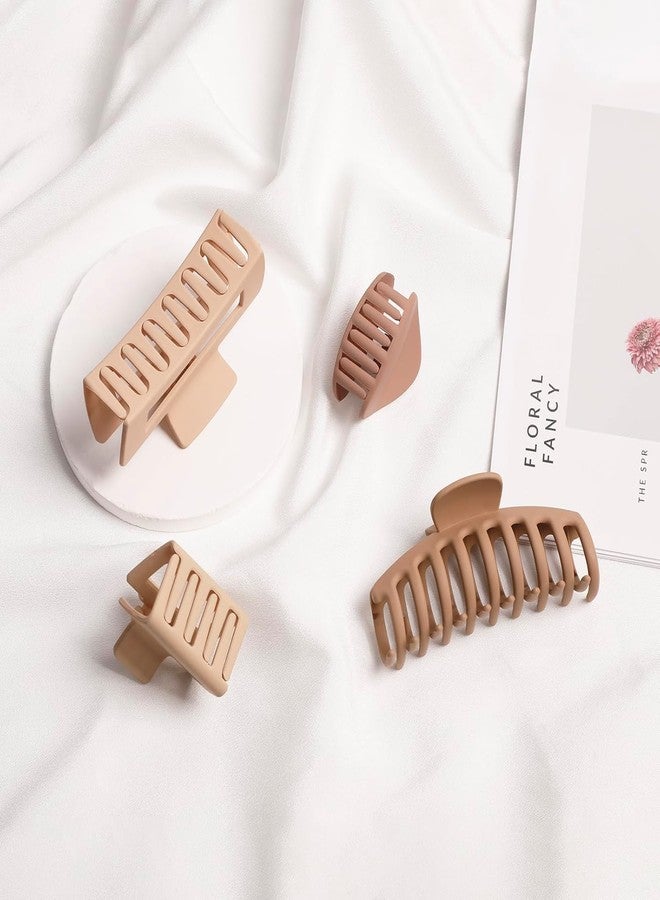 Bakefy-4 pcs Mix Hair Claw Clips for Women Large and Medium Small Matte Hair Claw Big Banana Clips for Thick/Thin Hair Accessories for Girls,Hold Non-Slip Jumbo Claw Clips - Image 3