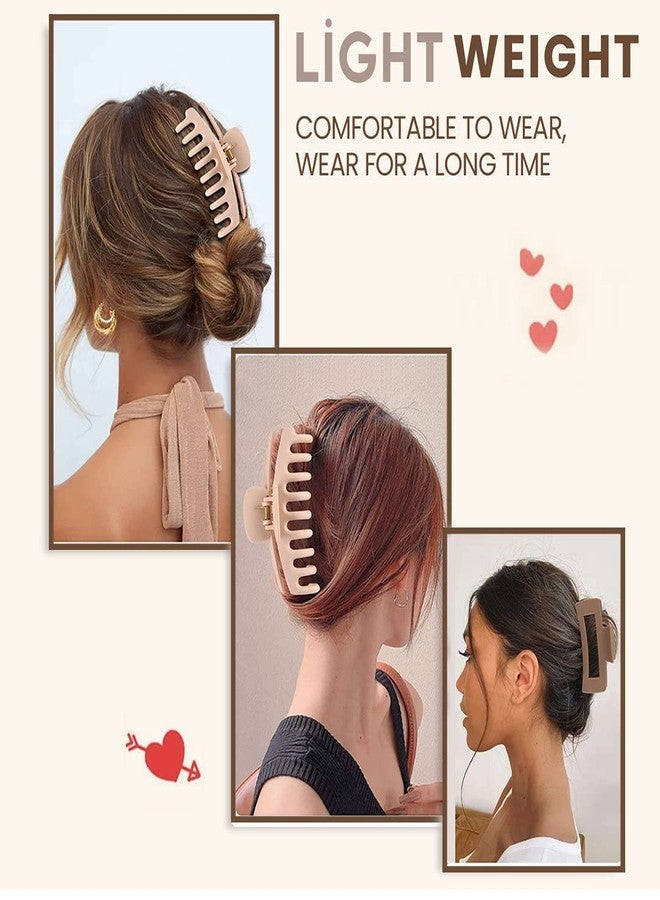 Bakefy-4 pcs Mix Hair Claw Clips for Women Large and Medium Small Matte Hair Claw Big Banana Clips for Thick/Thin Hair Accessories for Girls,Hold Non-Slip Jumbo Claw Clips - Image 5
