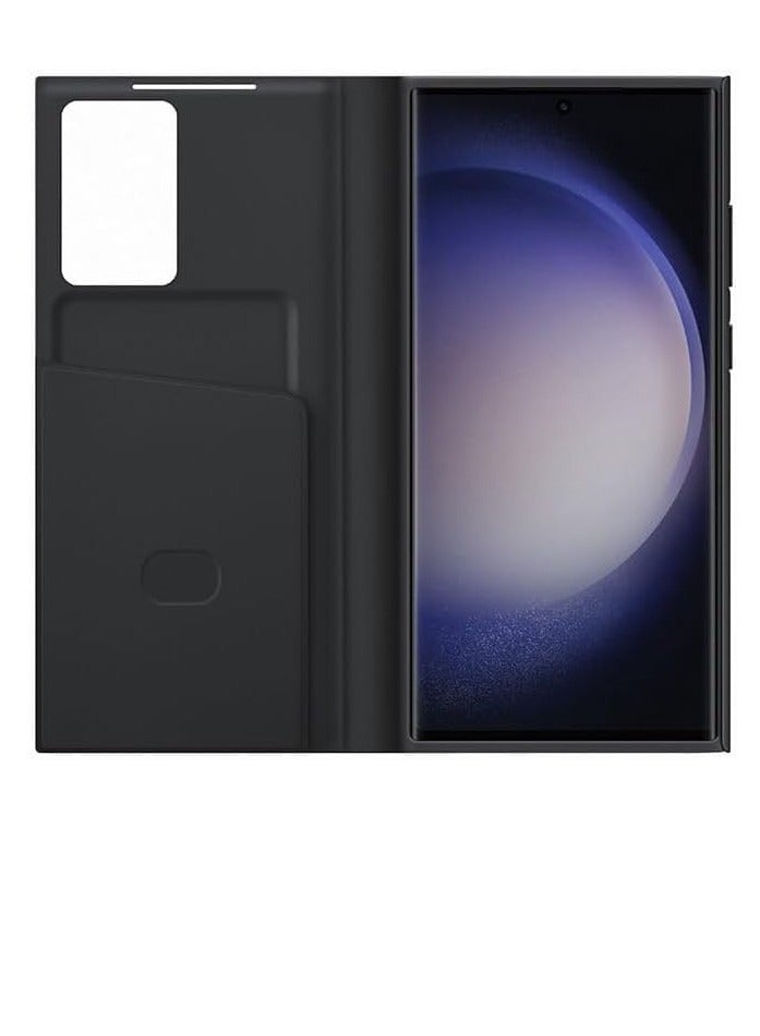 For S23 Ultra Smart View Wallet Case Black Lavender - Image 2