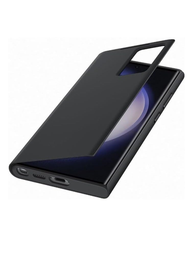 For S23 Ultra Smart View Wallet Case Black Lavender - Image 3