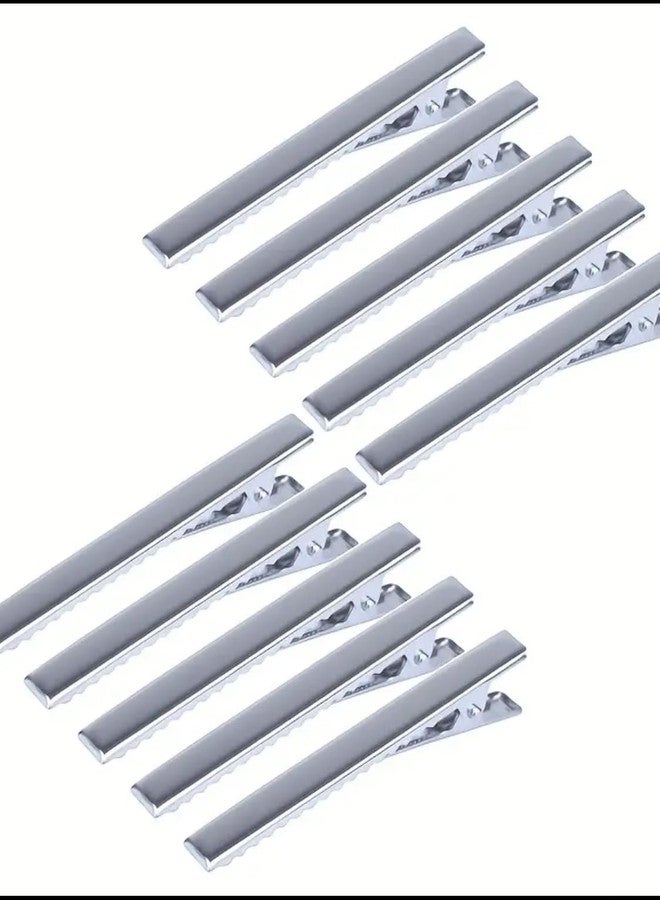 Metal Hair Clips, 7.5 cm Alligator Style, Silver, Pack of 50, Salon Styling Accessories - Image 1