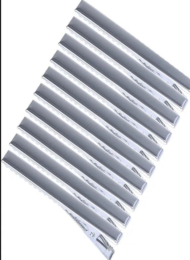 Metal Hair Clips, 7.5 cm Alligator Style, Silver, Pack of 50, Salon Styling Accessories - Image 3