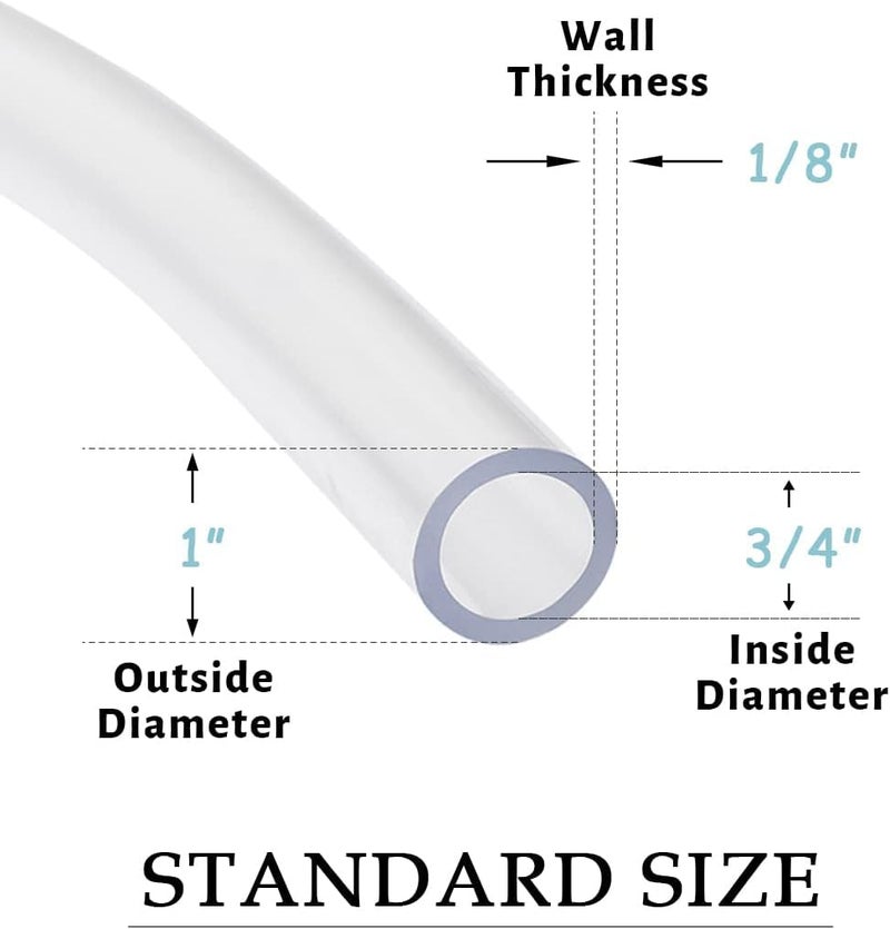 DAVCO 3/4" ID x 25ft Clear Vinyl Tubing, Low Pressure Flexible PVC Tubing, Heavy Duty UV Chemical Resistant Lightweight Plastic Vinyl Hose, BPA Free and Non Toxic - Image 2