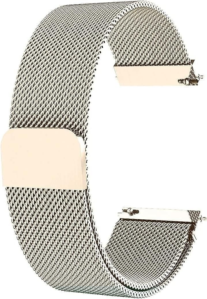 INEFABLE سوار ساعة سلسلة من الفولاذ المقاوم للصدأ INEFABLE 22mm لساعة ColorFit Ultra/Ultra 2، Amazfit GTR (47mm)/ GTR 2E، One Plus(46mm)، Galaxy Watch 3 45mm، Realme S/S Pro - عبوة من 1 (ذهبي) - Image 1