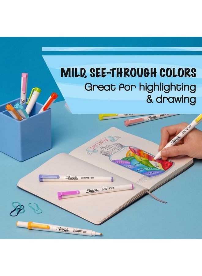 Sharpie S-Note Duo Dual-Ended Creative Marker Set, Part Highlighter Marker, Part Art Marker, Assorted Colors, Fine And Chisel Tip Marker, Includes Stand-Up Easel, 16 Count - Image 4