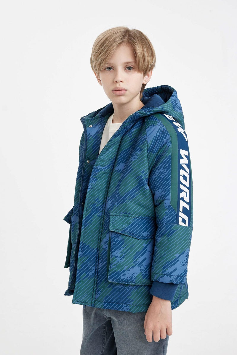 DeFacto Boy Waterproof Hooded Long Jacket - Image 5