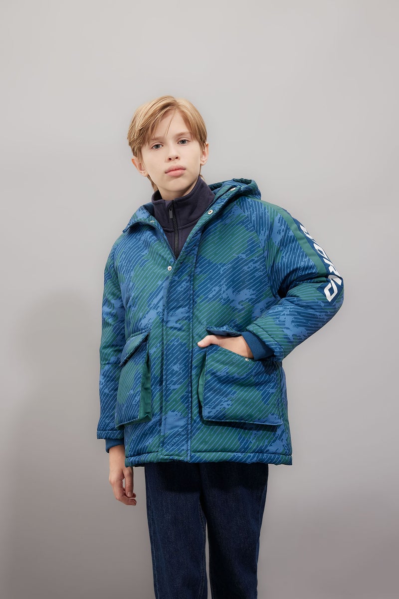 DeFacto Boy Waterproof Hooded Long Jacket - Image 1