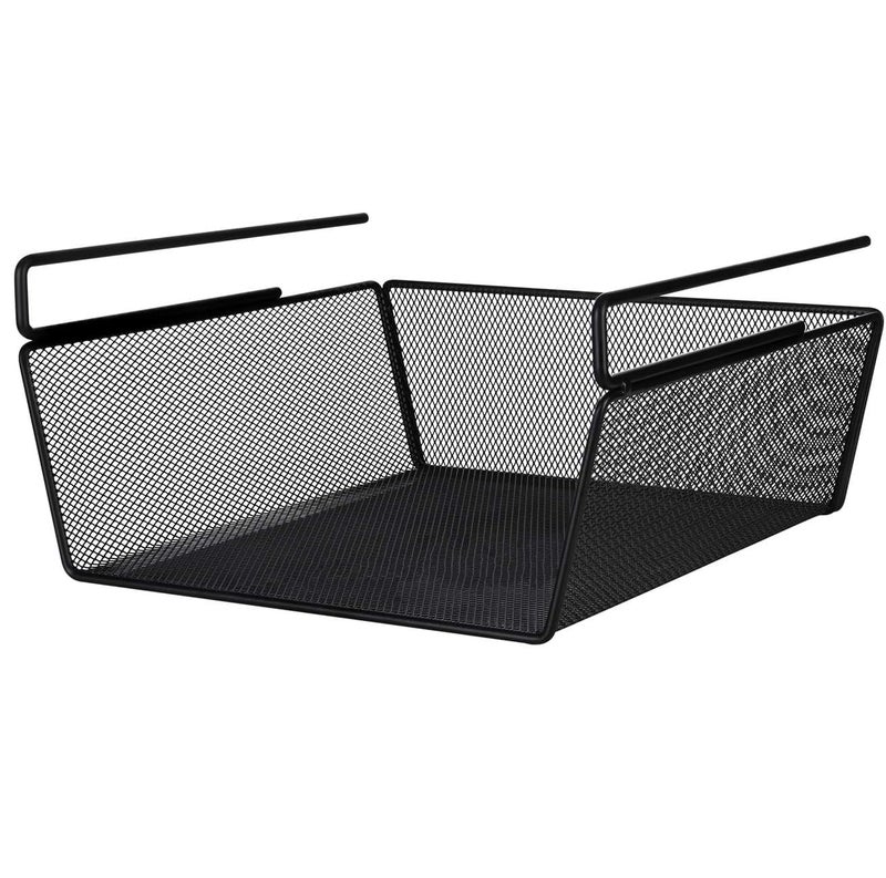 Styleys Under Shelf Baskets - Mesh Wire Rack Shelf Organizer Hanging Baskets for Office Kitchen Pantry Organization and Storage (17-inch, Black), 1 Piece - S11036 , 44 x 24 x 14 Centimeters - Image 1