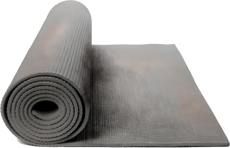 Fitto 4mm Thick Yoga Mat, 61x183cm - Non-Slip, Eco-Friendly Exercise Mat for Yoga, Pilates, Fitness, and Home Workouts - Extra Cushioning for Joint Support, Gray. - Image 1