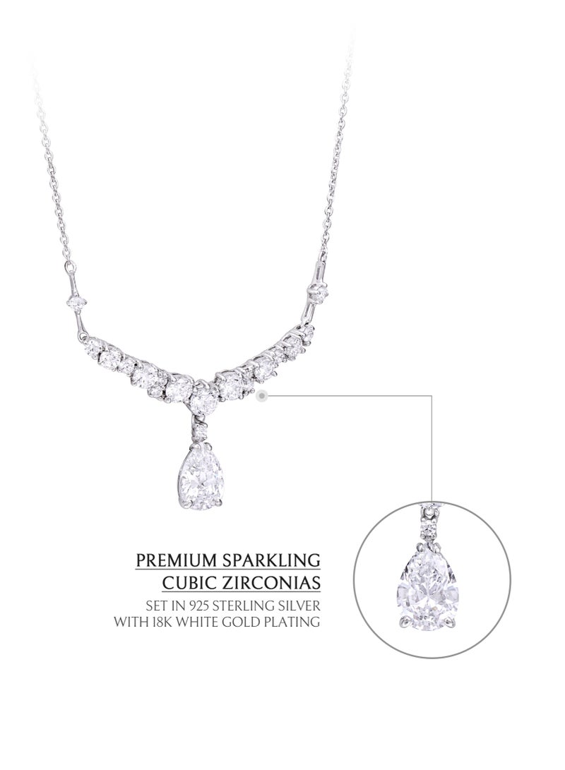 AWNL Al-Barqah Dew Necklace for Women – Pendant with White Zirconia Gemstone and Sterling Silver, Middle East Exclusive Collection - Image 5