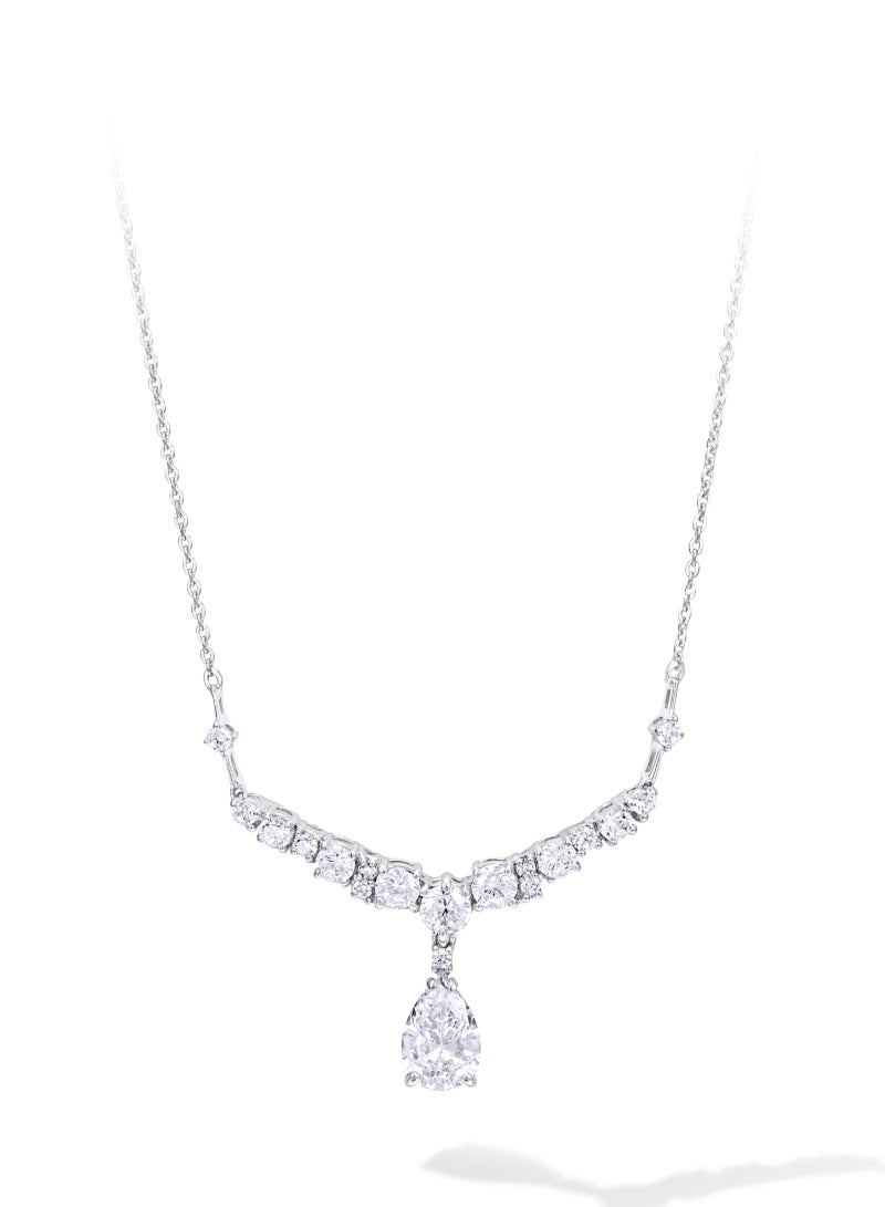 AWNL Al-Barqah Dew Necklace for Women – Pendant with White Zirconia Gemstone and Sterling Silver, Middle East Exclusive Collection - Image 3