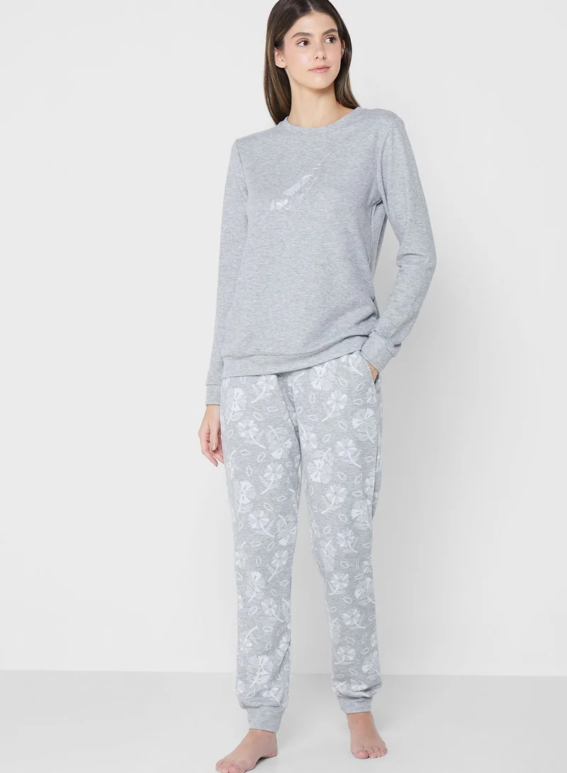 NAUTICA Embroidered Knitted Pyjama Set