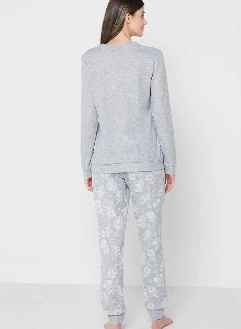 NAUTICA Embroidered Knitted Pyjama Set