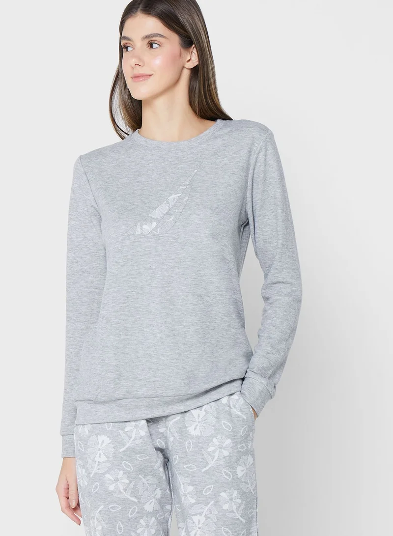 NAUTICA Embroidered Knitted Pyjama Set