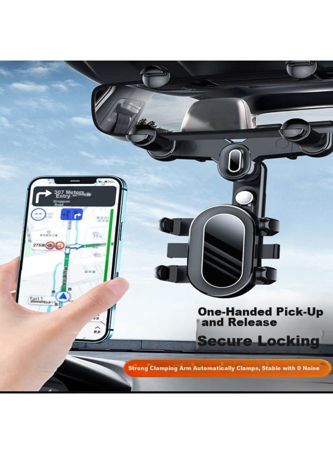 Kylie Car Phone Holder, Rearview Mirror, 720-degree Rotation, Extendable, Car Rearview Mirror Navigation Mount, Car Phone Stand - Image 4