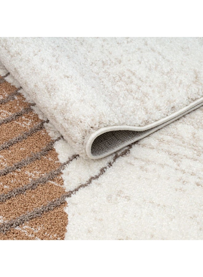 DANUBE HOME Percy Modern Abstracts Rug | Washable Modern Rugs Style | Polypropylene + Polyester Area Rug Floor Covering | Indoor Carpet For Living Room Dining Bedroom 200X300cm-White Rust - Image 3