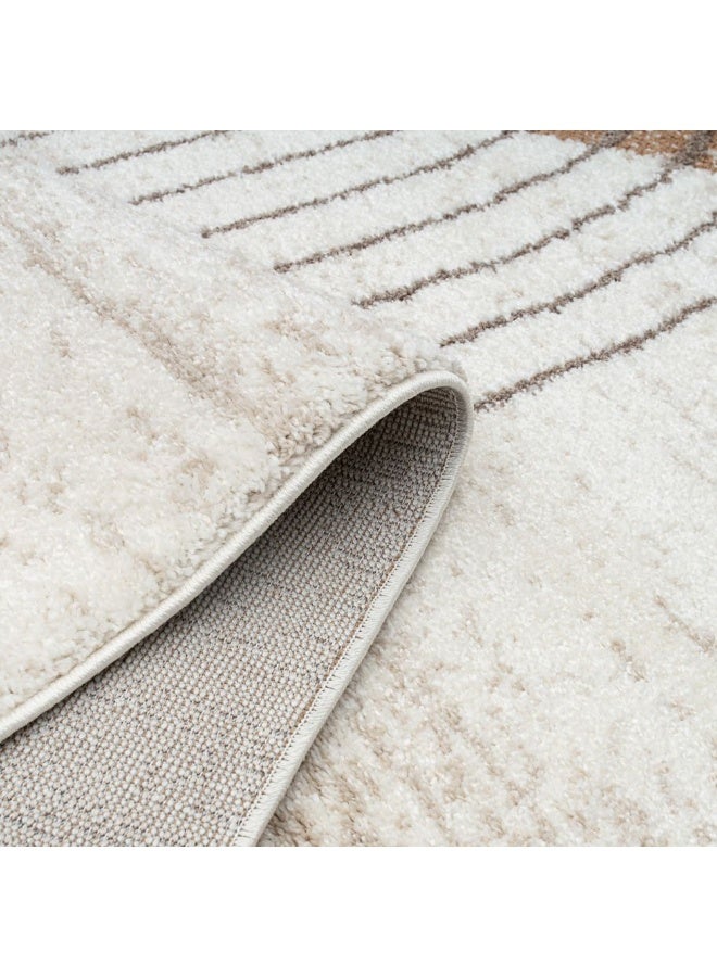 DANUBE HOME Percy Modern Abstracts Rug | Washable Modern Rugs Style | Polypropylene + Polyester Area Rug Floor Covering | Indoor Carpet For Living Room Dining Bedroom 200X300cm-White Rust - Image 5