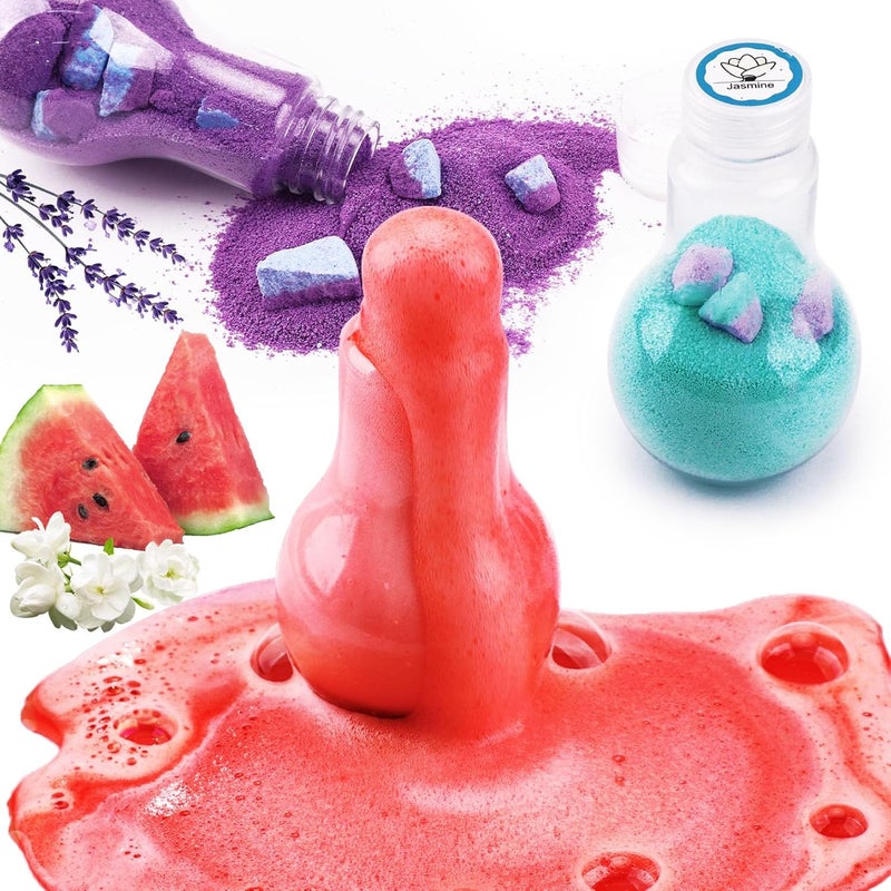 Bath Colour Tablets for Kids 60 gEach Bathtub Drops Nontoxic and Colorful Bath Foam Scented with Watermelon Jasmine and Lavender Fun Science Educational Bath Colour Kit 3 Colour