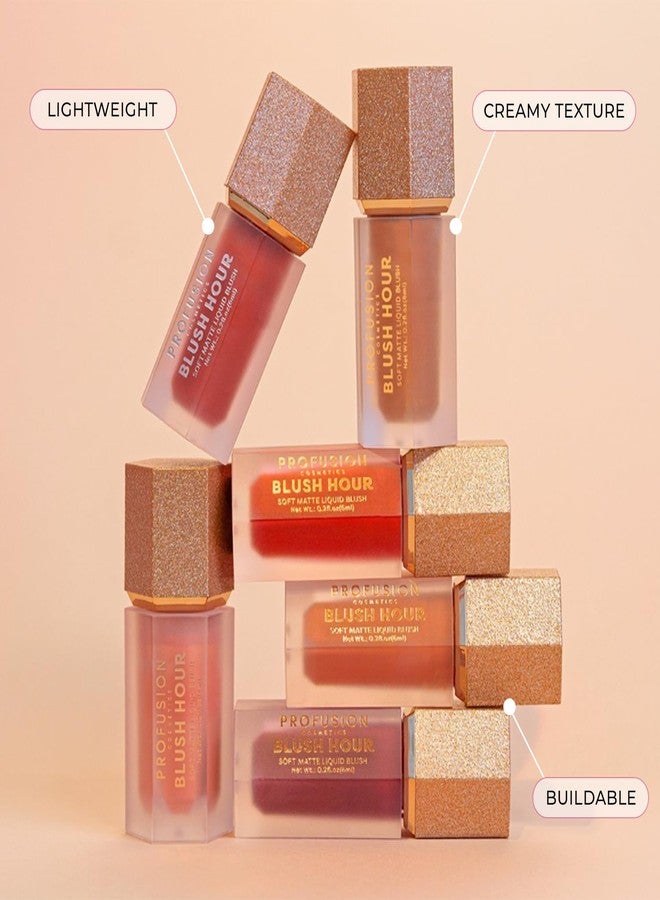 Profusion Cosmetics Blush Hour Lightweight and Long Wearing Soft Matte Cream Blush, Buildable, Natural Finish, Radiant Glow (Bellini) - Image 3