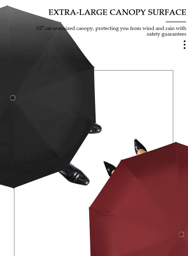 DUNISO Portable Windproof Folding Travel Umbrella With LED Flashlight Anti-UV Sun And Rain Umbrellas For Women And Men - Image 3