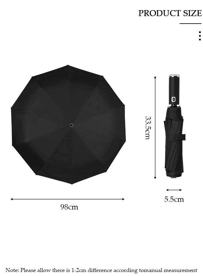 DUNISO Portable Windproof Folding Travel Umbrella With LED Flashlight Anti-UV Sun And Rain Umbrellas For Women And Men - Image 2