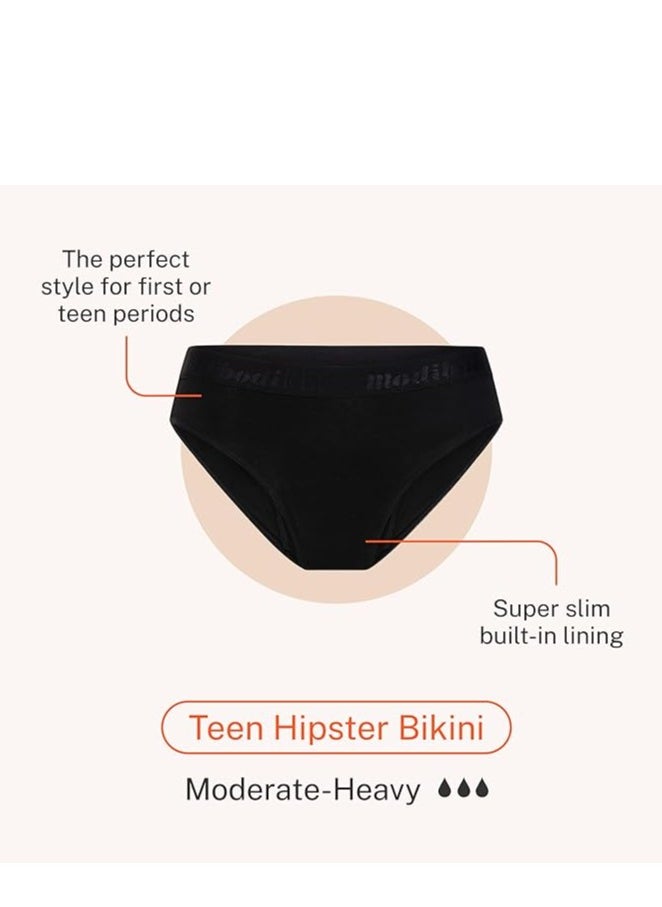 Modibodi - Teen Hipster Bikini - Moderate-Heavy Absorbency - Period Protection Underwear for Teens - Image 1