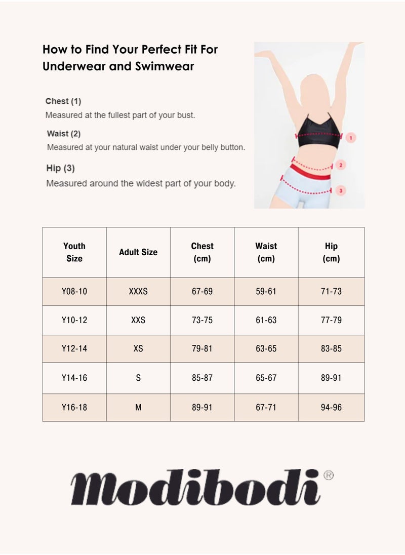 Modibodi - Teen Hipster Bikini - Moderate-Heavy Absorbency - Period Protection Underwear for Teens - Image 1