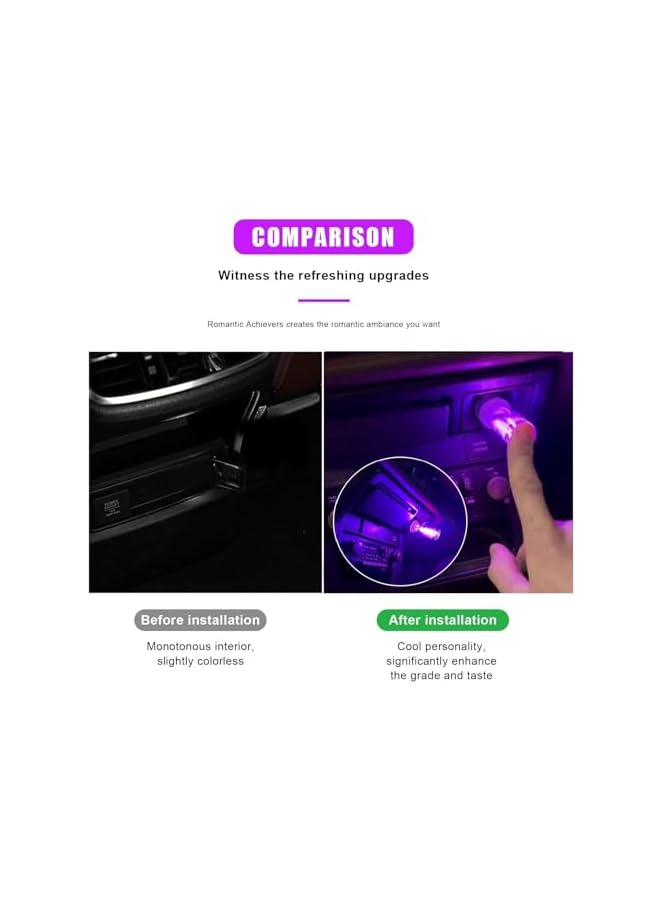 The Bros USB LED Night Lamps, Mini Retro Car Interior Lights, Plug-in Atmosphere Lighting for Vehicles & Bedrooms (Warm Yellow Light-4) - Image 4