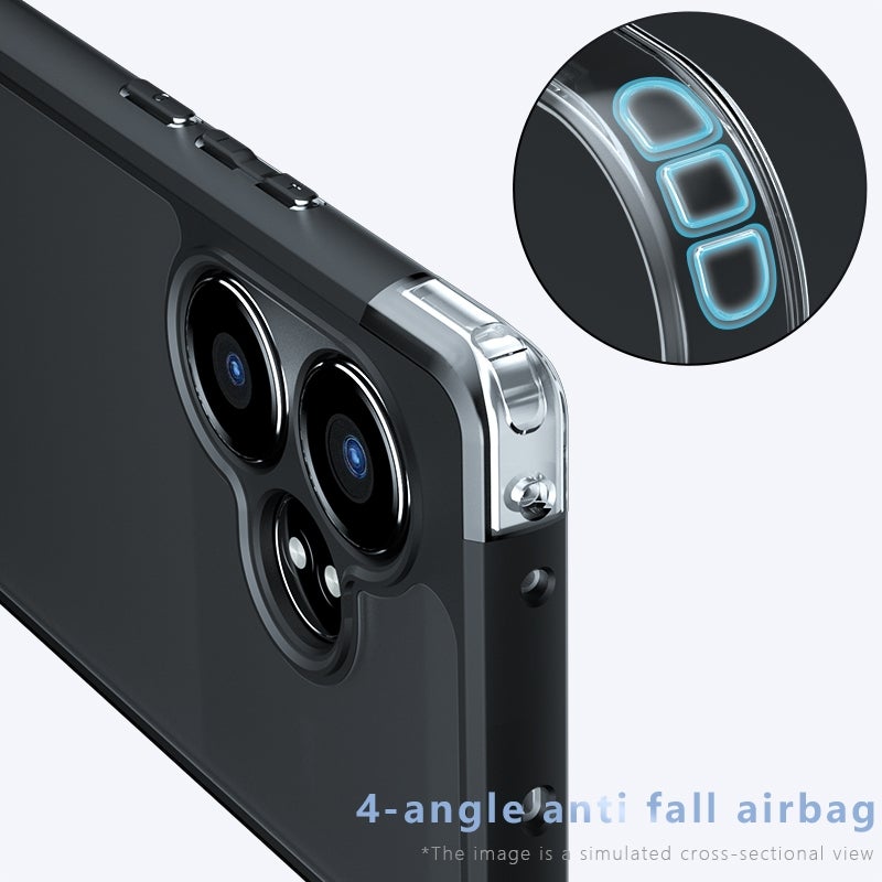 HuHa Case Cover For Realme GT Neo6 SE / Neo6 Armor Precise Hole PC Hybrid TPU Phone Case(Frosted Black) - Image 5