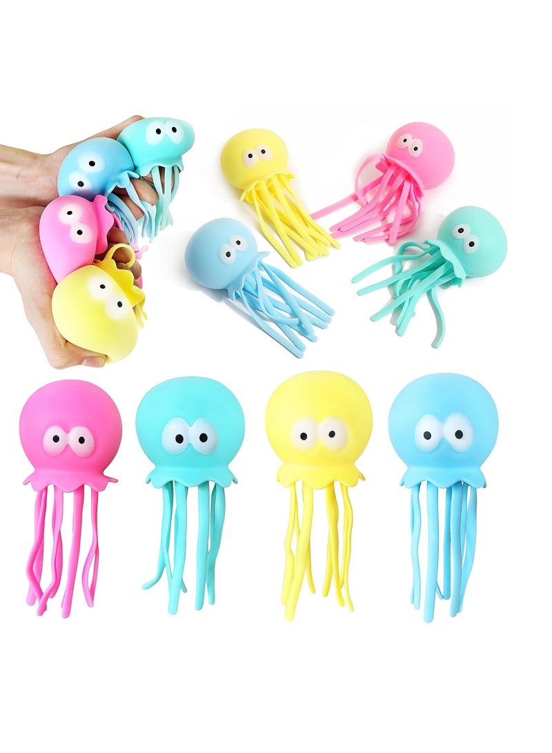 Excefore Stress Balls for Kids and Adults, Sea Animals Squeeze Toys, Dough Ball, Sensory Fidget Toy Anxiety Stress Relief Squeezing Balls Calming Tool, for Kids Party Favors, Octopus, 4 Color - Image 1