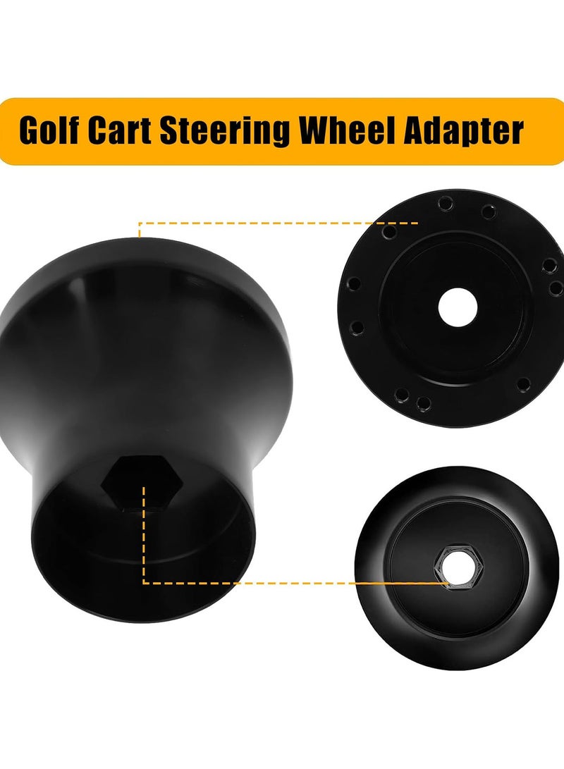 GGOOT Golf Cart Steering Wheel Adapter, 5 Hole / 6 Hole Steering Wheel Adapter Hub, Golf Carts Mounting Adapter Replacement for Club Car Precedent Onward 2019 Tempo Golf Cart (Black)  - Image 4