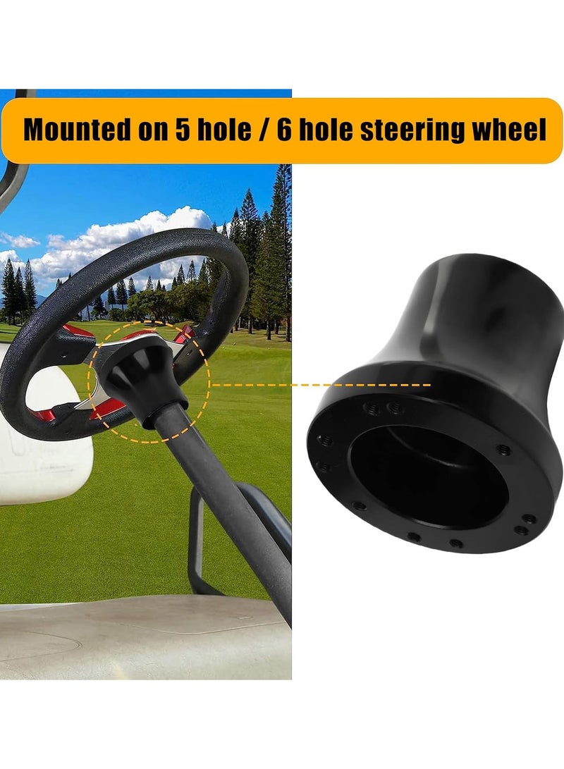 GGOOT Golf Cart Steering Wheel Adapter, 5 Hole / 6 Hole Steering Wheel Adapter Hub, Golf Carts Mounting Adapter Replacement for Club Car Precedent Onward 2019 Tempo Golf Cart (Black)  - Image 3