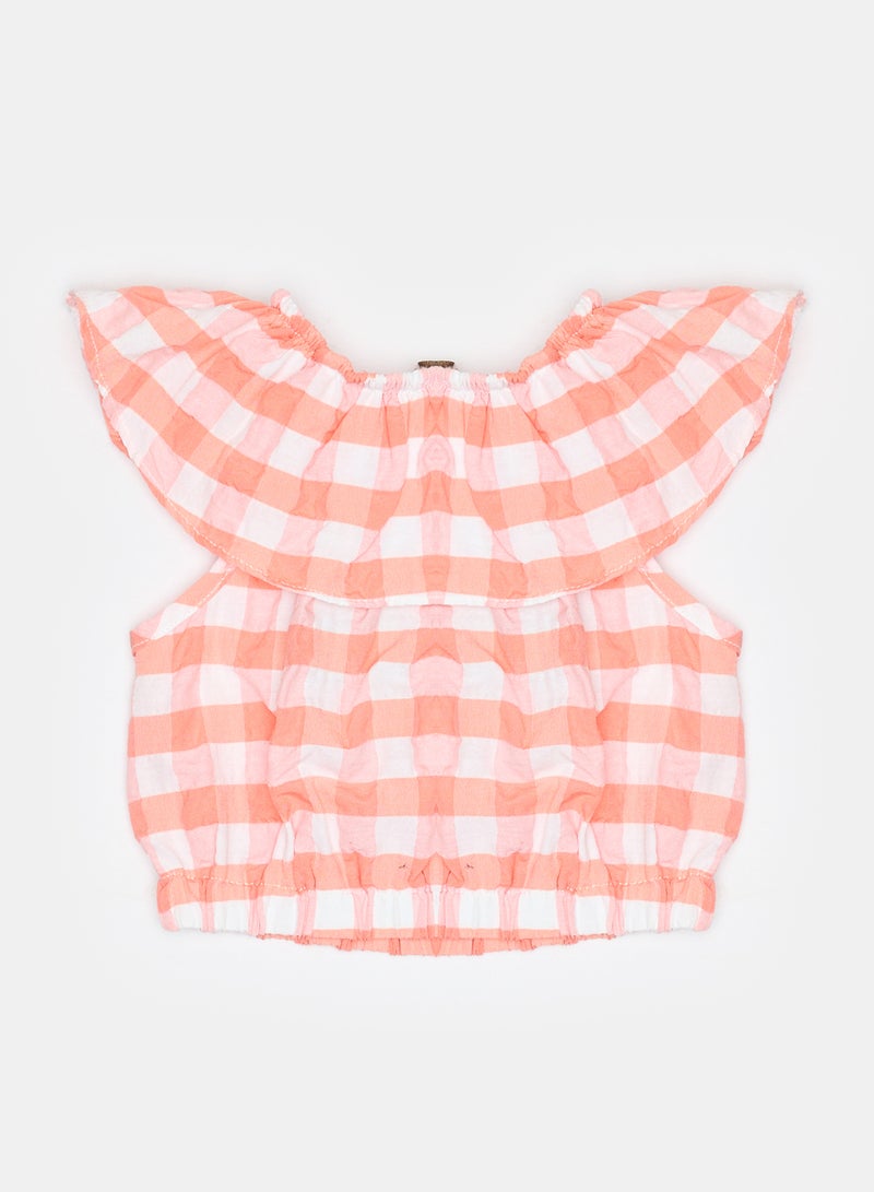 Panco Baby Girls STRAWBERRY Plaid Patterned Blouse - Image 2