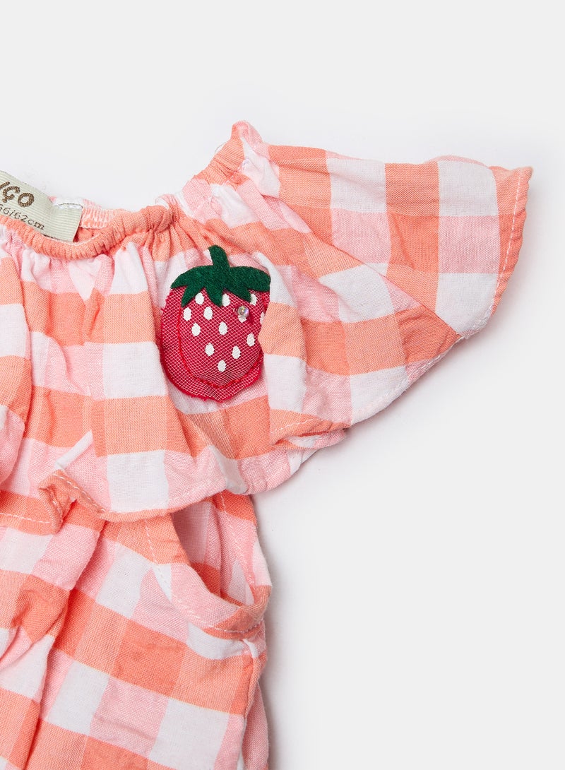 Panco Baby Girls STRAWBERRY Plaid Patterned Blouse - Image 3