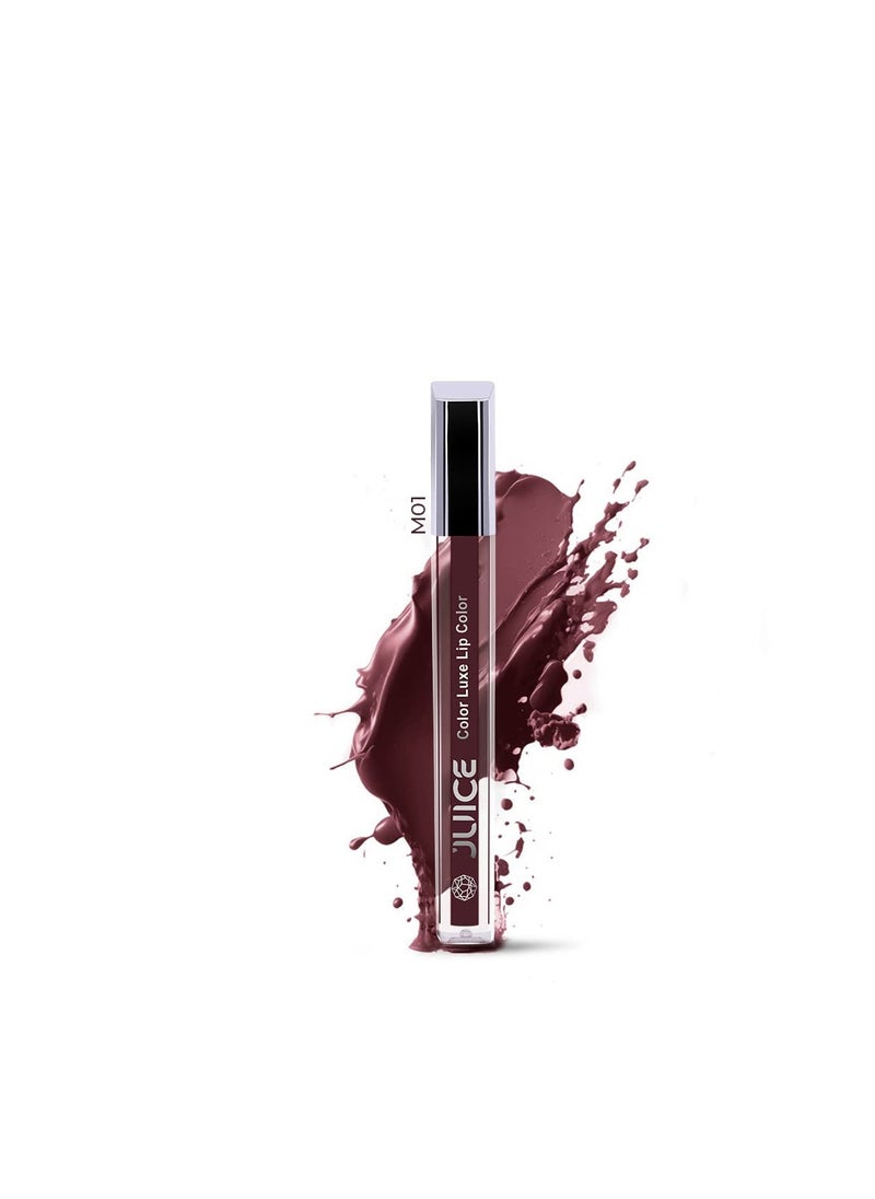 JUICE - Matte Lipstick with Goodness of Bio Retinol  Moisturising lock technology  SPF 15 Waterproof and  Long Lasting Brown M01 - Image 1